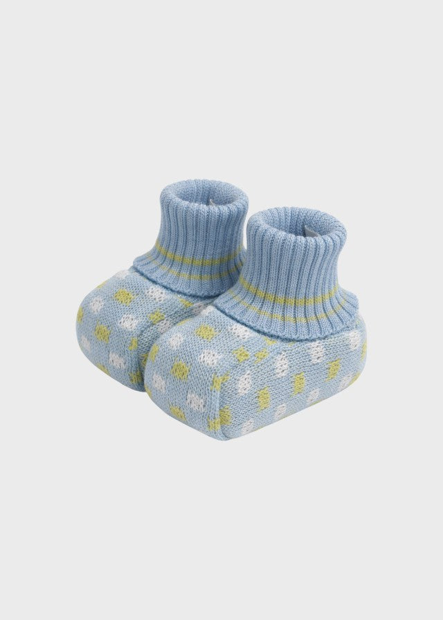 Cotton Slippers with Colorful Polka Dots Sky Blue EK56S