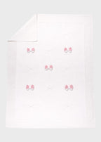 White Bow Cotton Blanket 181-B