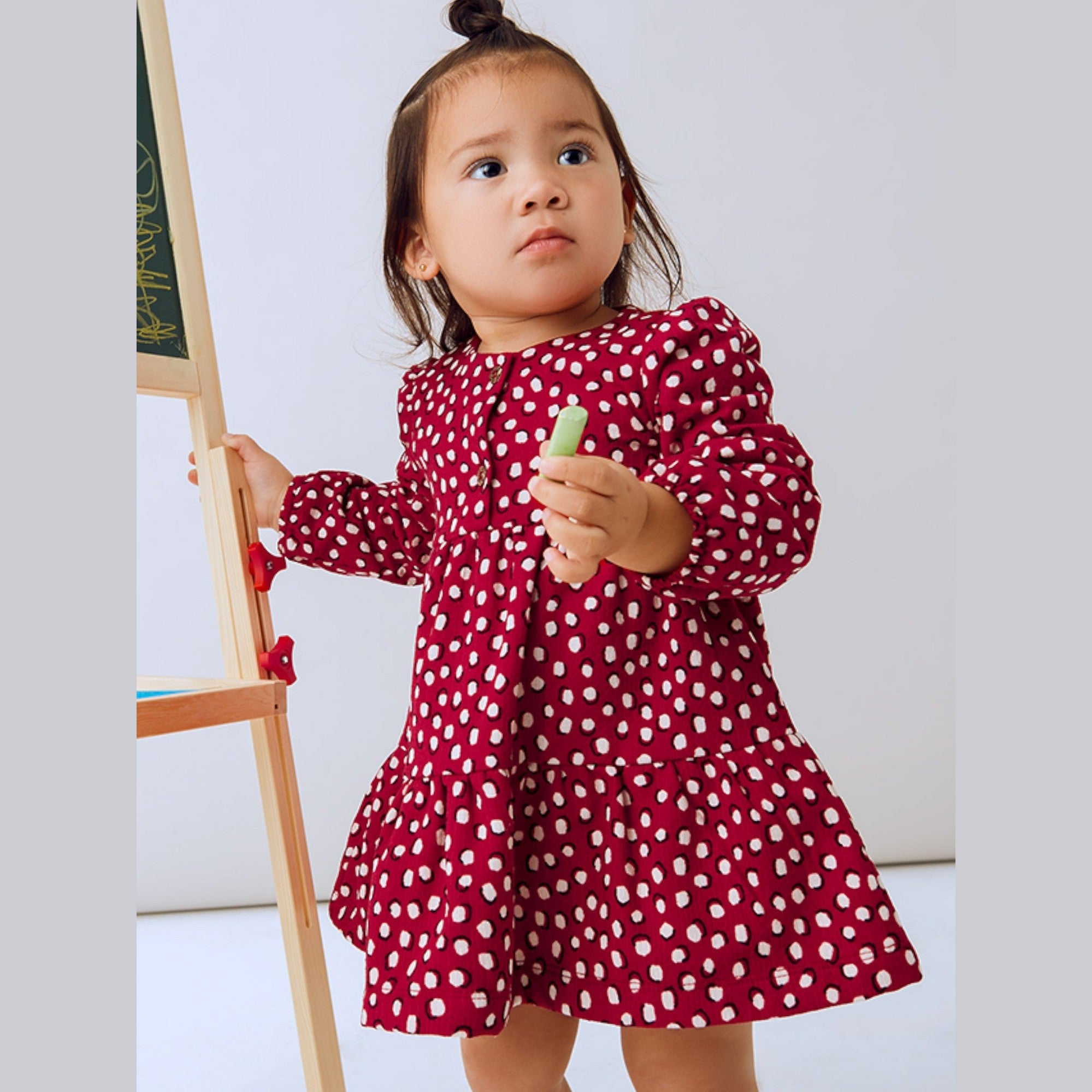 Abito punto strutturato Bimba Rosso 2915/40 -  NANU' BABY