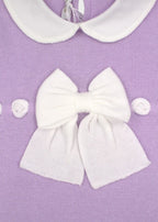 Cotton Romper with Purple Bow 355/L