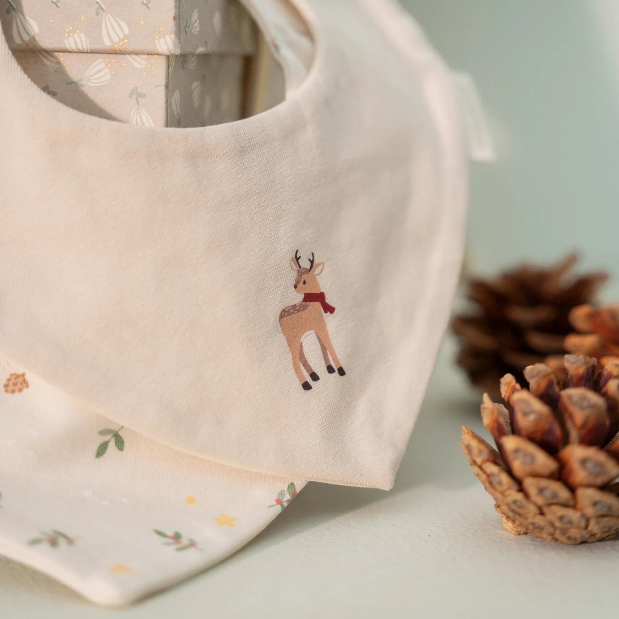 Confezione da 2 bavaglini di Natale  Beige CL25109000