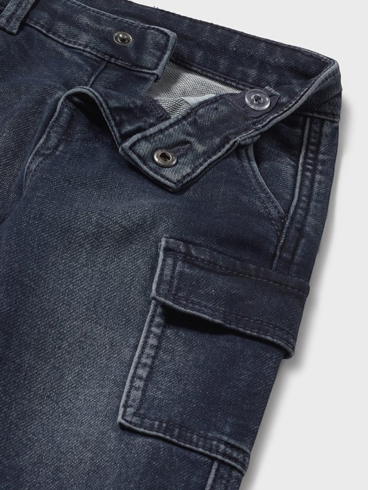 Soft denim cargo trousers for boys, blue 2505/29