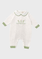 White Cotton Footed Romper 7566