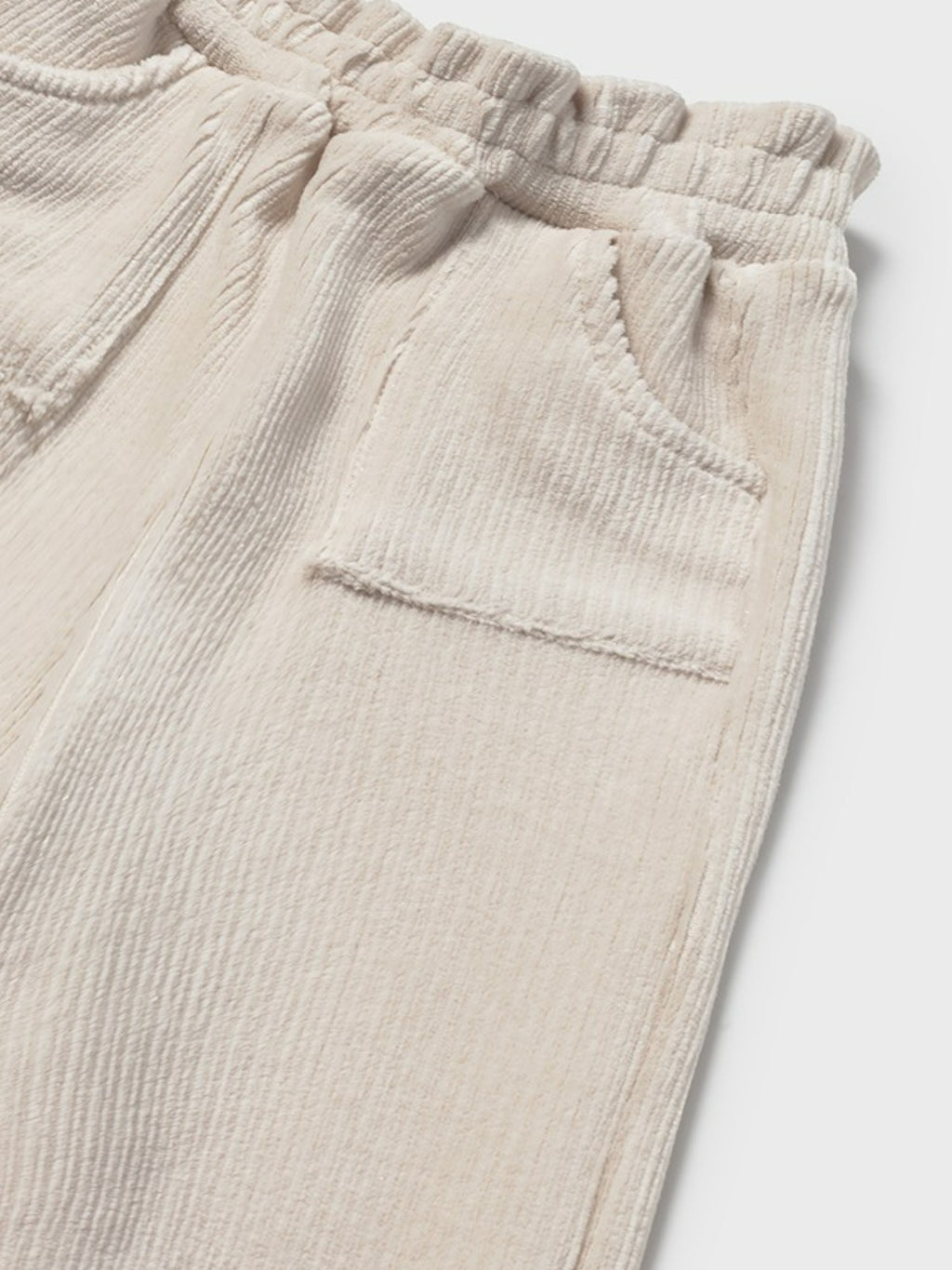 Long, plain-knit trousers for baby girl, Ivory 2590/96