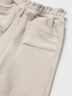 Long, plain-knit trousers for baby girl, Ivory 2590/96
