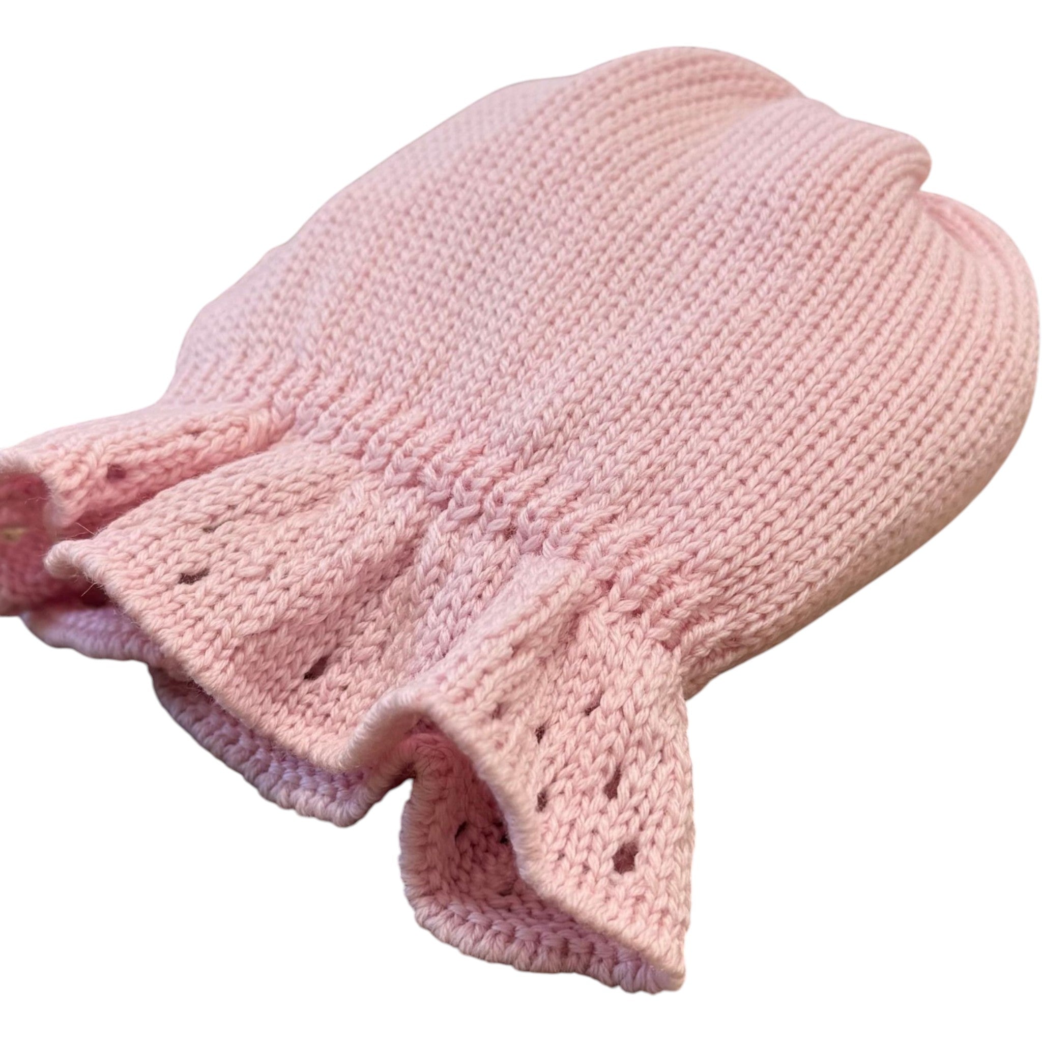 Merino Wool Baby Hat, Pink - BEBE' DI ALMY CU80/R