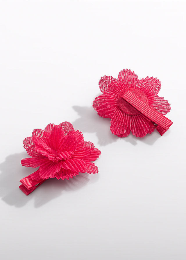 Fuchsia Tulle Flower Hair Clips 5467/67