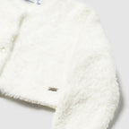 Faux fur cardigan for girls, ecru color, 2357/65