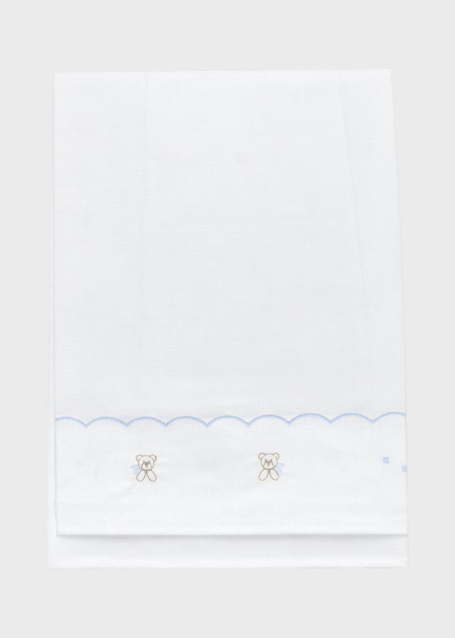 Embroidered Teddy Sheet Sky EK57LE/C