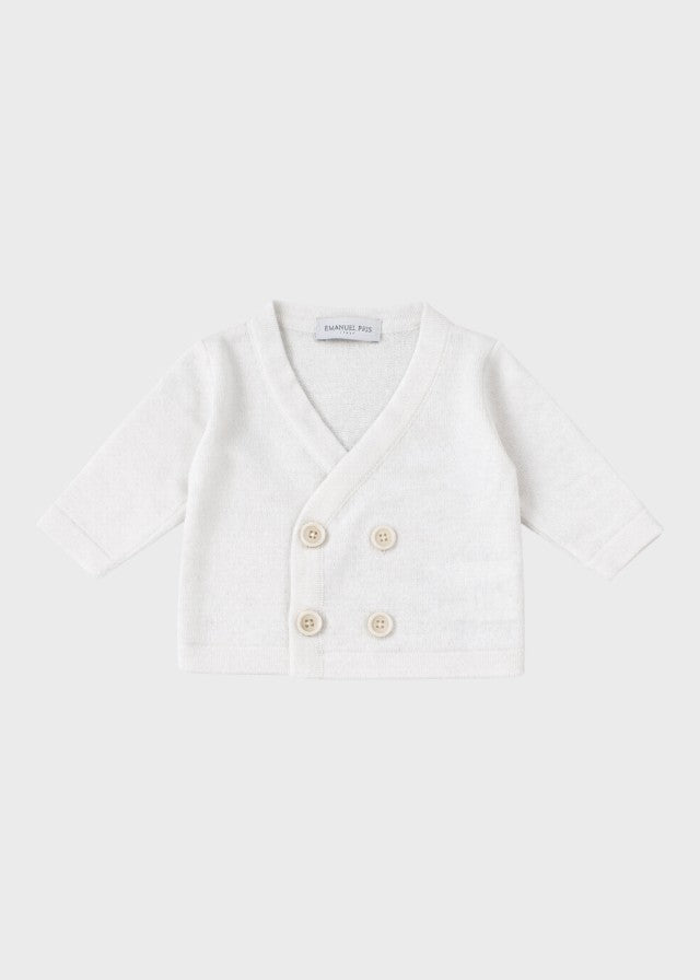 White Crossover Knit Cardigan ECA007I/B