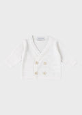 White Crossover Knit Cardigan ECA007I/B