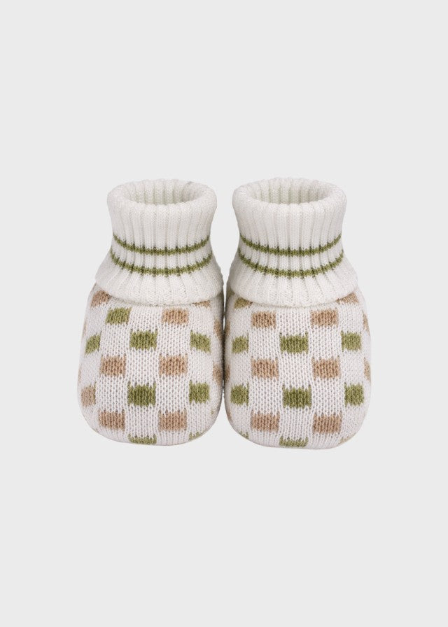 Cotton Slippers with Colorful Polka Dots Green EK56SV