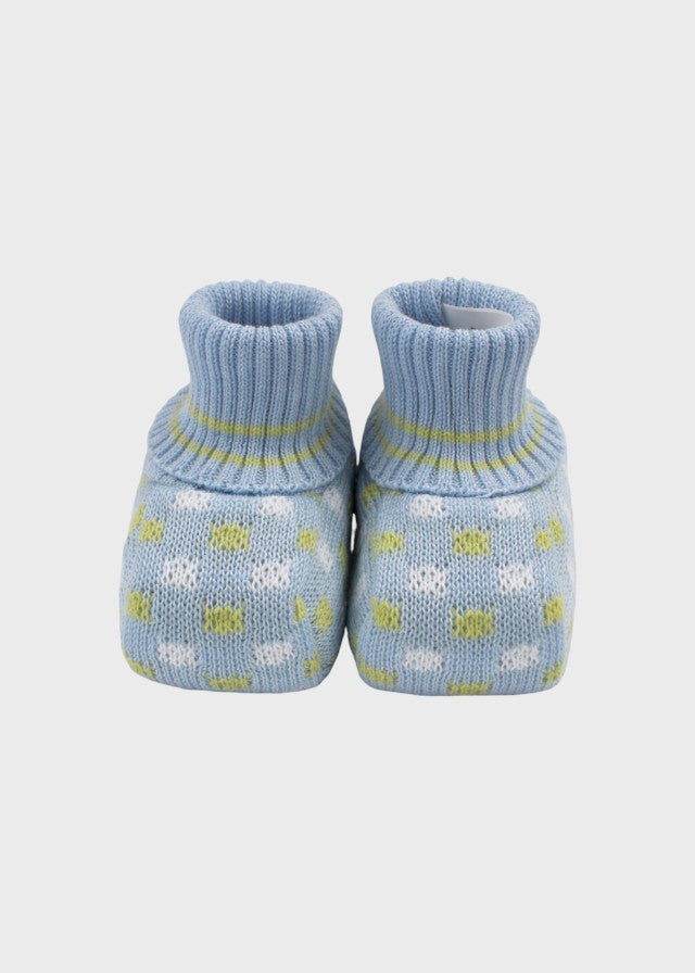Cotton Slippers with Colorful Polka Dots Sky Blue EK56S