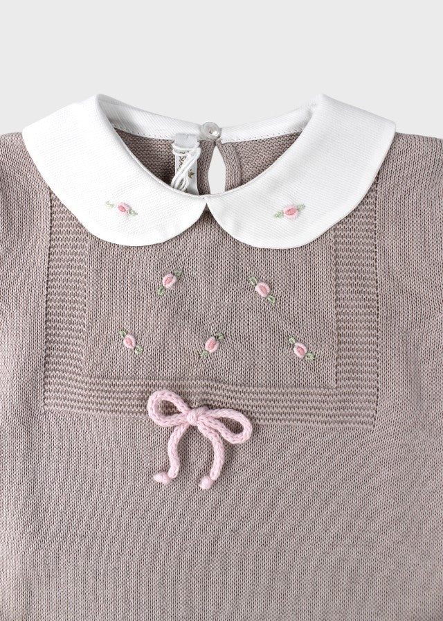 Cotton Romper with Dove Grey Roses 373/T