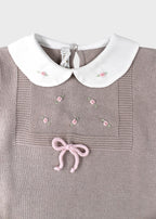 Cotton Romper with Dove Grey Roses 373/T