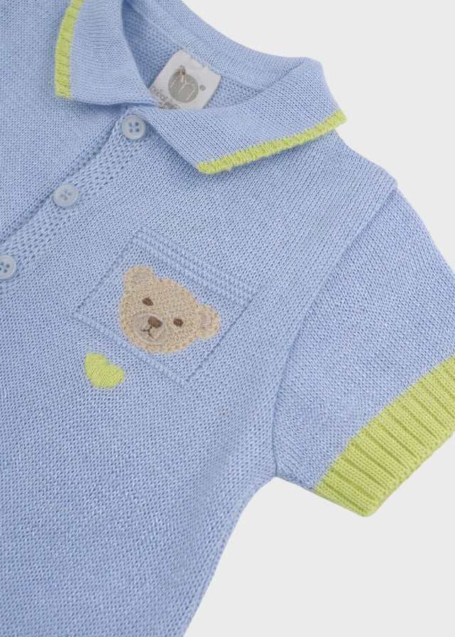 Sky Blue Teddy Short Romper EK6015/C