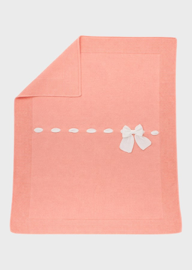 Peach Bow Cotton Blanket 191-P
