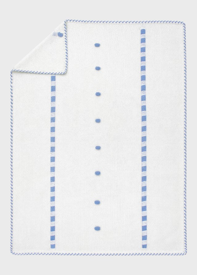 FEKELI/CO Embroidered Polka Dot Cotton Blanket