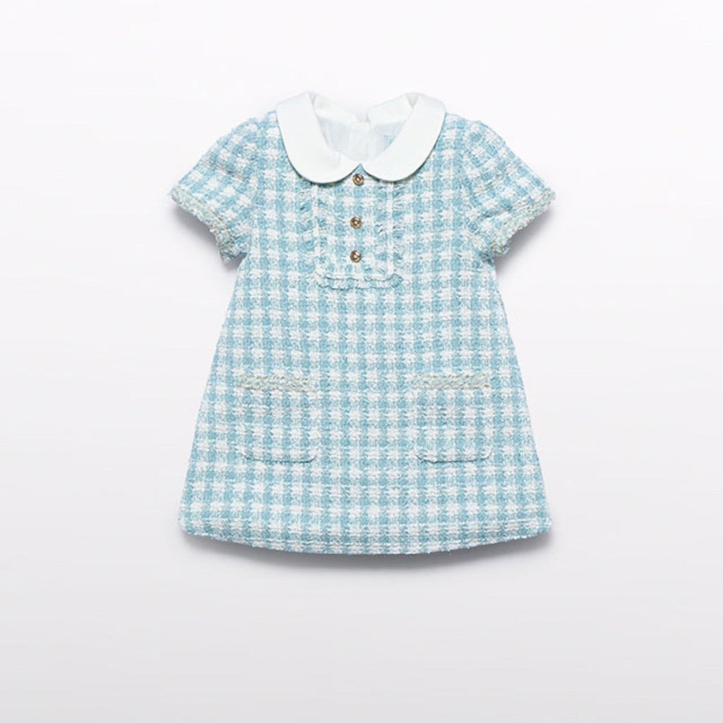 Abito quadri lurex Bimba Verde 5511/9 -  NANU' BABY