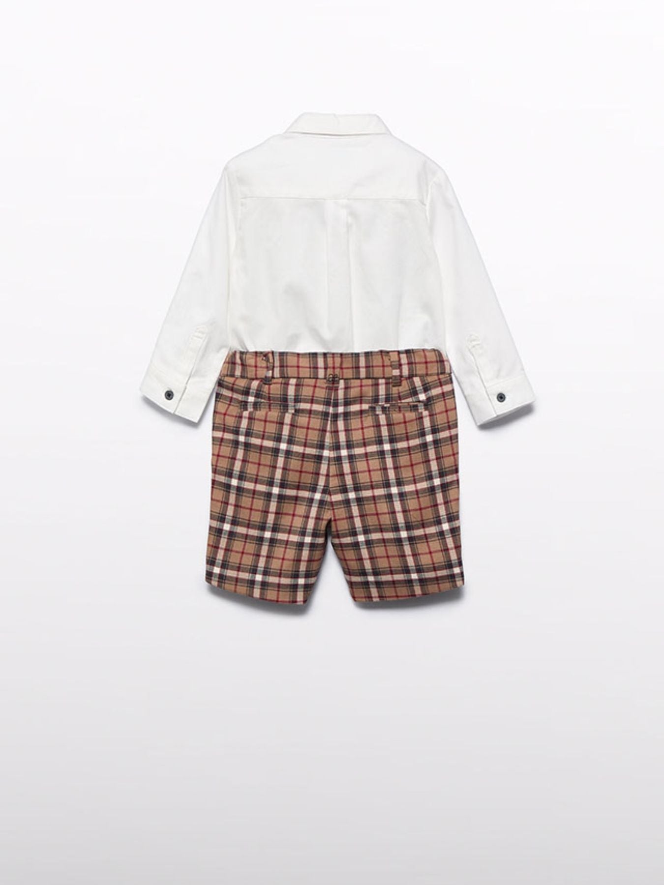 Set of shirt and checkered Bermuda shorts for baby boy, CAMMELLO 5701/C