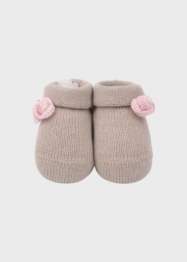 Cotton Slippers Dove Grey Flower 763