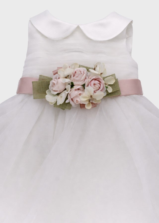 White Tulle Ruffled Ceremony Dress