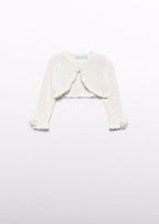 Cream Scalloped Flower Shrug 5381/12