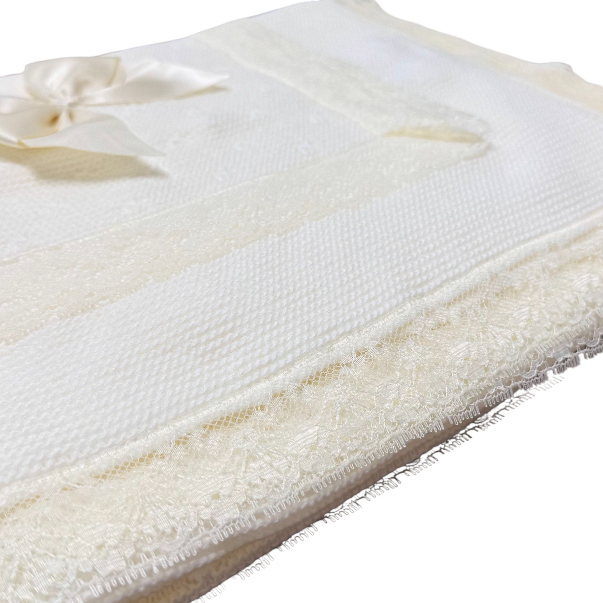 White Cotton Baby Blanket - PONTO POR PONTO 3/889