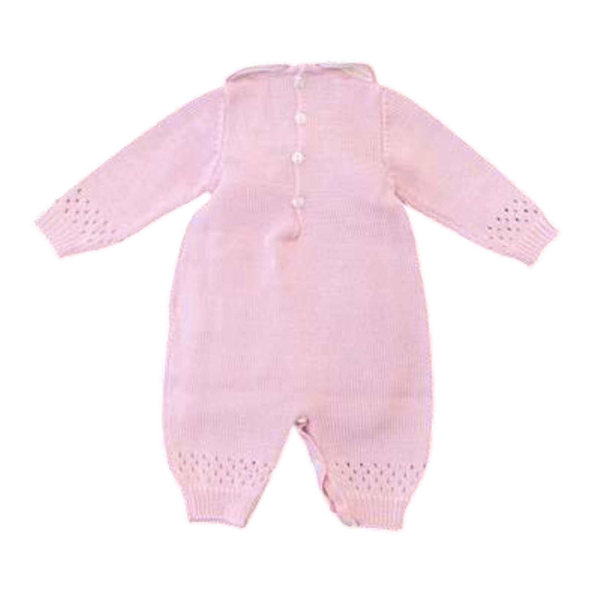 Tutina Neonata Lana Merino Rosa - BEBE' DI ALMY T80L/R