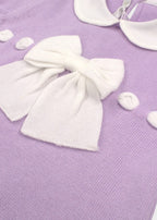 Cotton Romper with Purple Bow 355/L