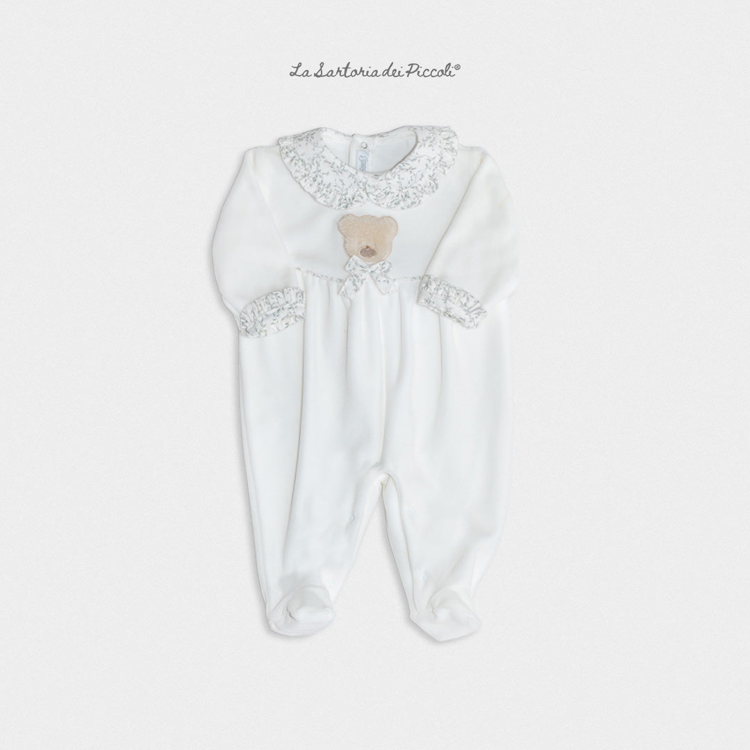 Tutina Neonata Ciniglia Panna SARTORIA DEI PICCOLI (cod. LTB1102)