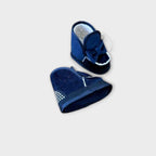 Little Girl's Blue Velvet and Faux Fur Ankle Boots - AMBARABA'