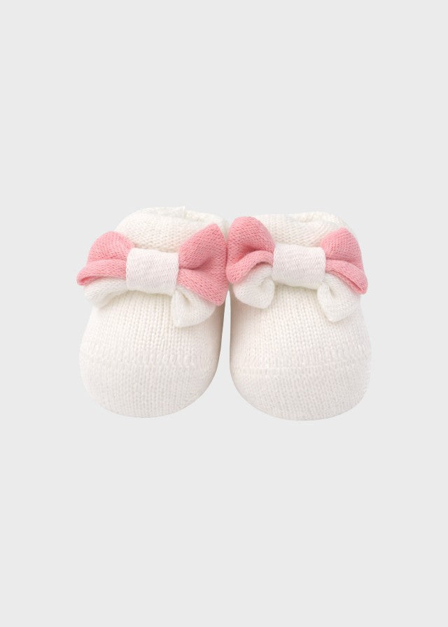 Cotton Slippers with White Bows 766-B