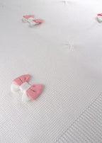 White Bow Cotton Blanket 181-B