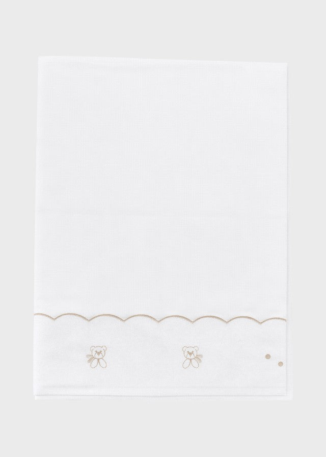 Ivory Embroidered Teddy Sheet EK57LE/A