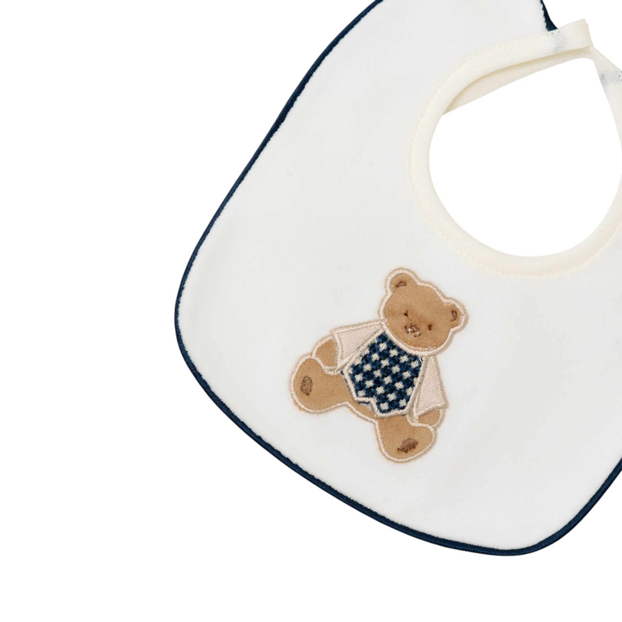 Set Cuffia Bavetta Neonato Ciniglia Panna SARTORIA DEI PICCOLI (cod. LR1111)