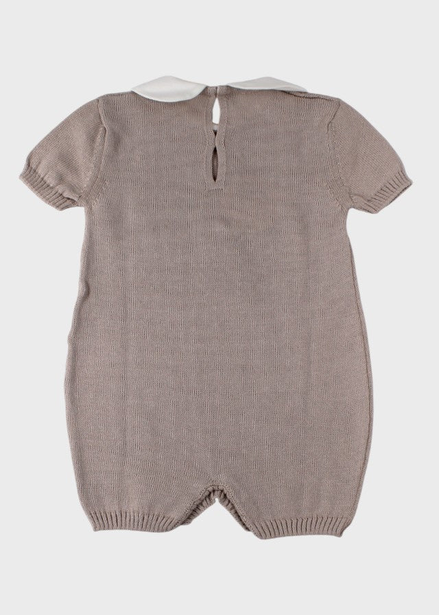 Cotton Romper with Dove Grey Roses 373/T