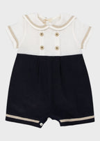 Blue Cotton Romper 7621