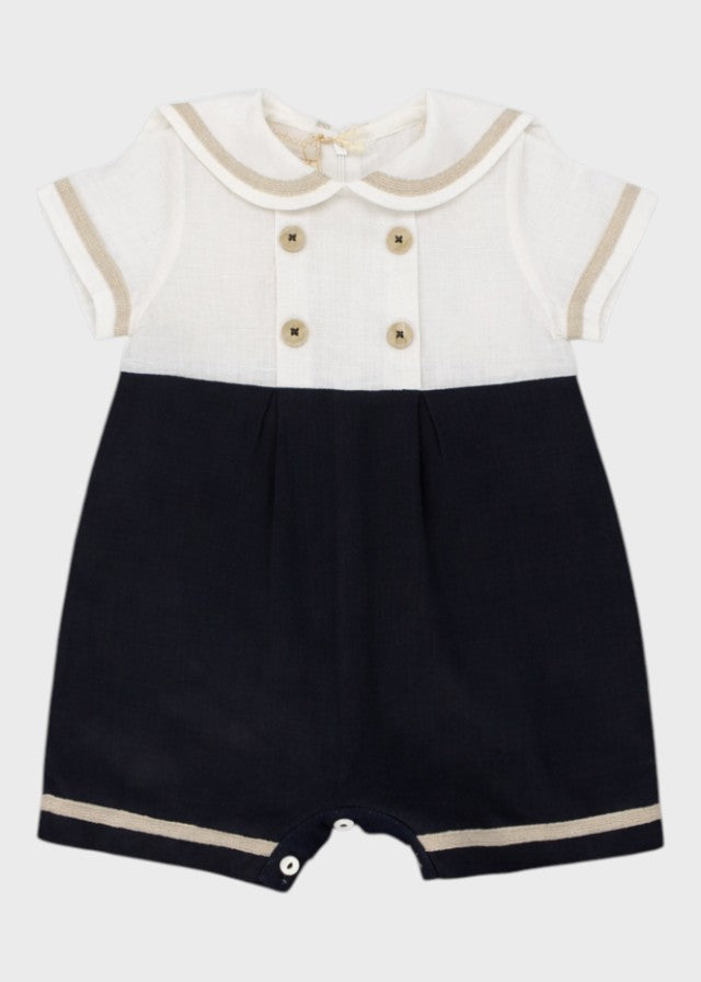 Blue Cotton Romper 7621