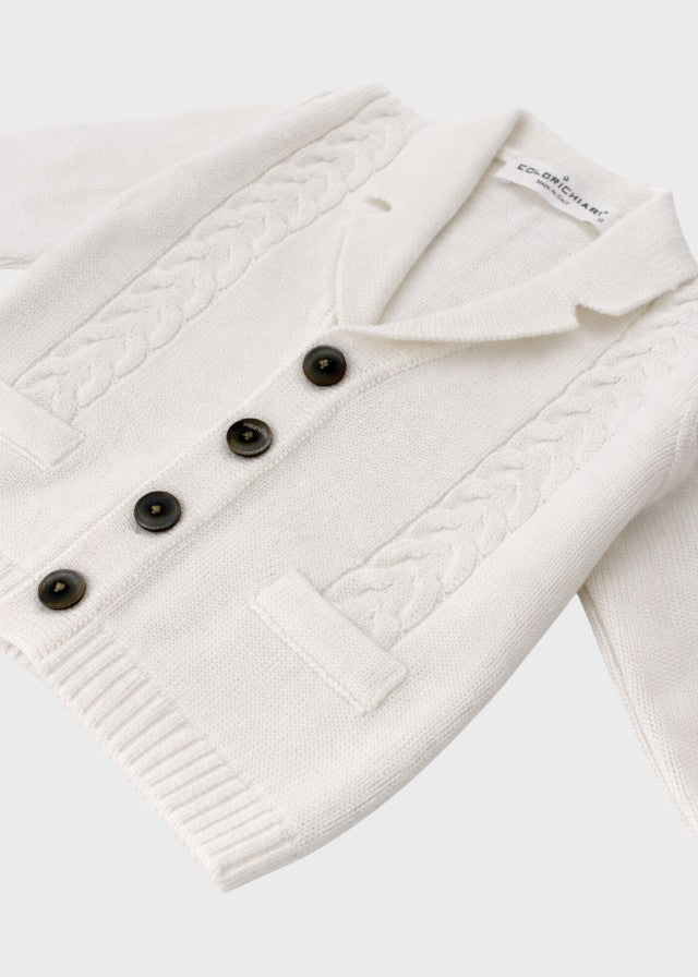 White Button Knit Cardigan