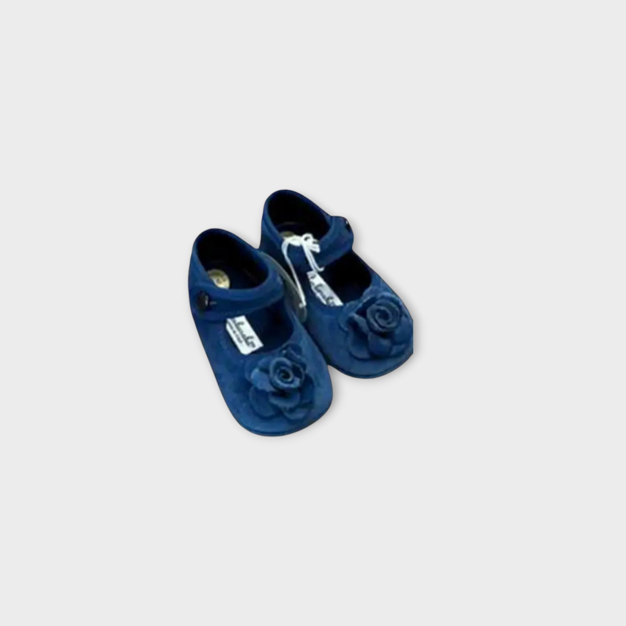 Ballerina Fiore Bimba BLU Velluto - AMBARABA'