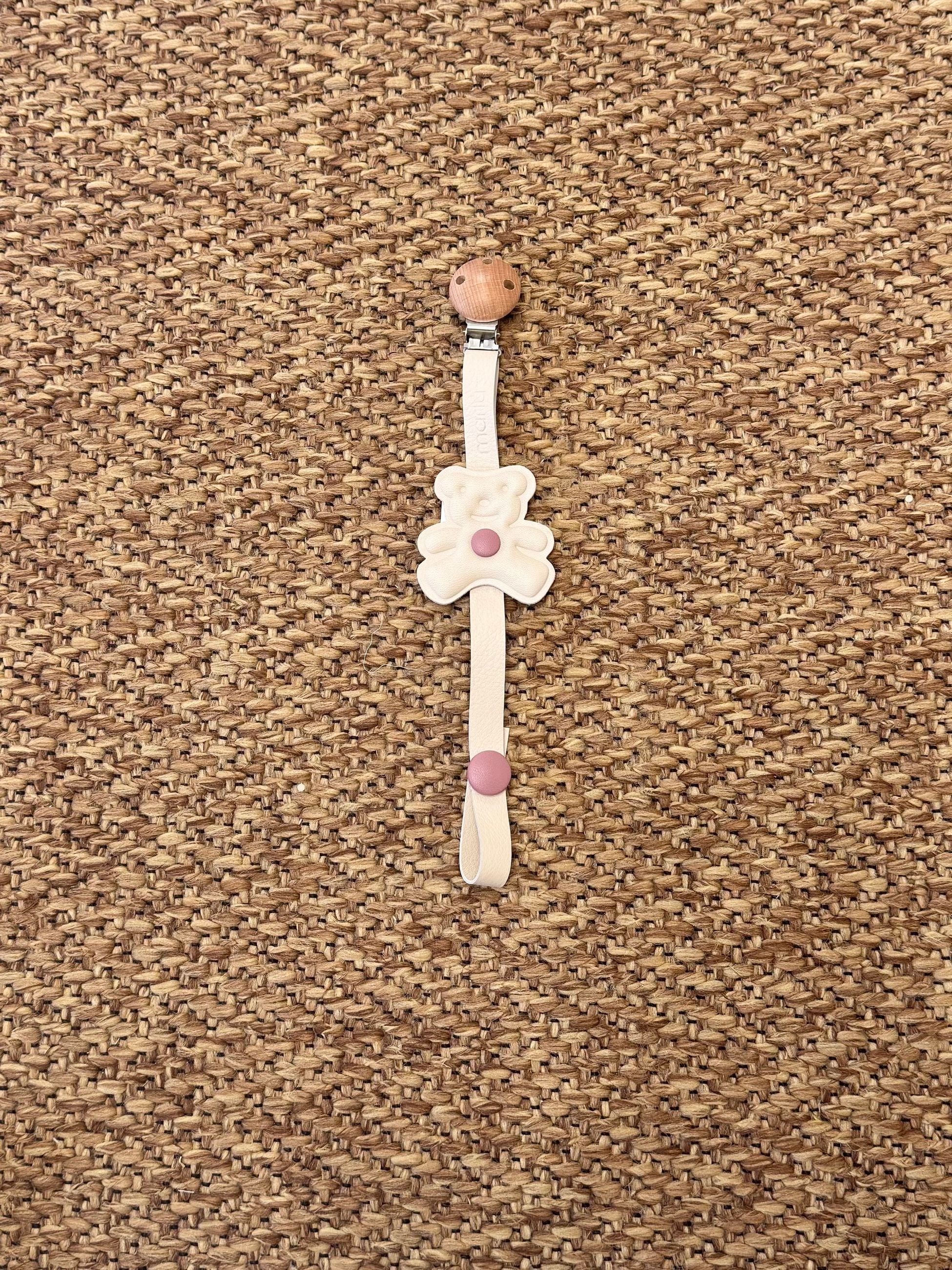 Pacifier Holder Beige Pomegranate Cotton - MARLÙ IN910PC/R