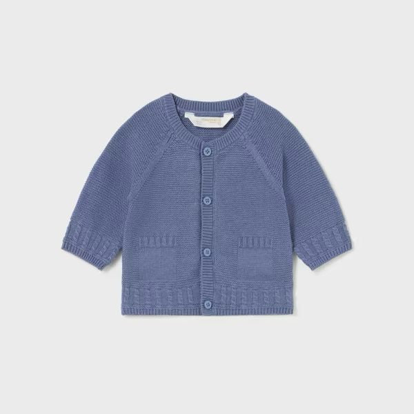 Basic cardigan in warm cotton, boy's, CIELO 2301-W