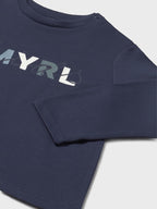 Basic long-sleeved T-shirt for boys, blue, size 108/34