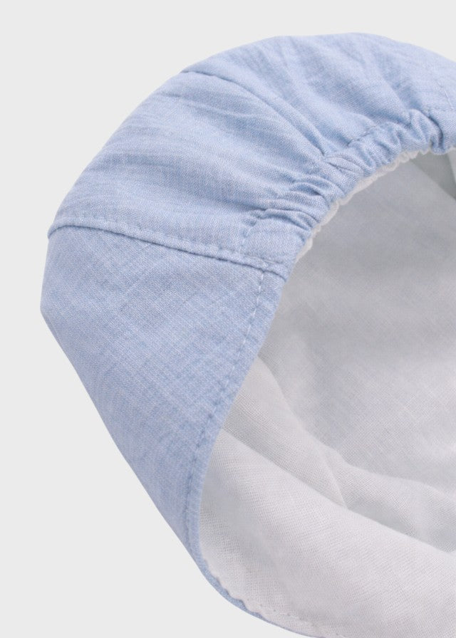 Children's Flat Cap in Sky Blue Linen and Viscose EV209CO