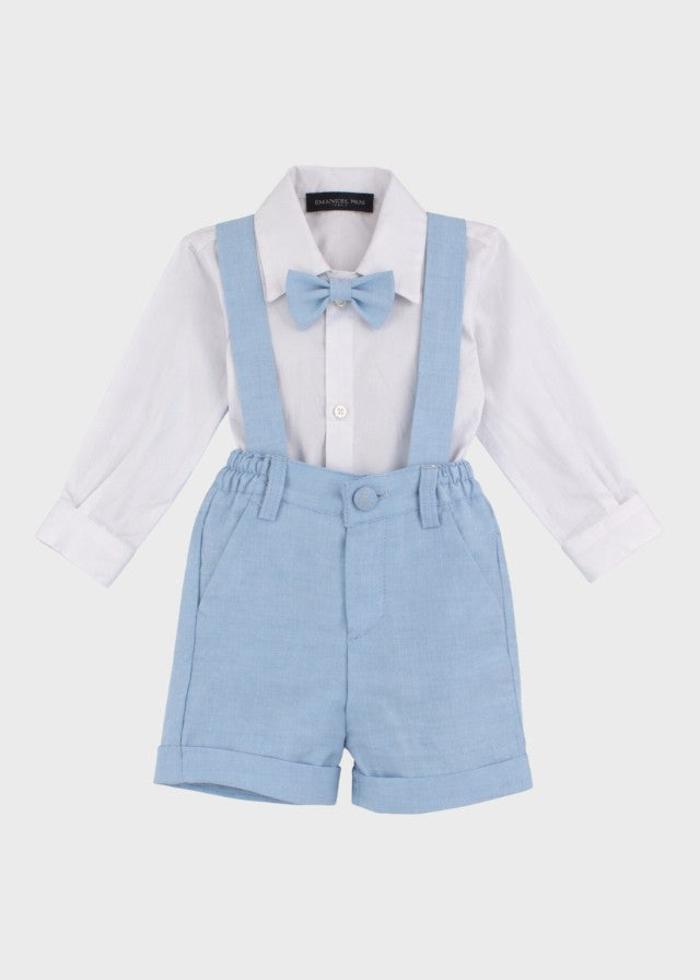 Ceremony Suit with Bermuda Vest in Sky Blue