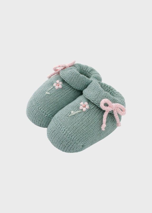 Cotton Slippers Daisies Green 759/V