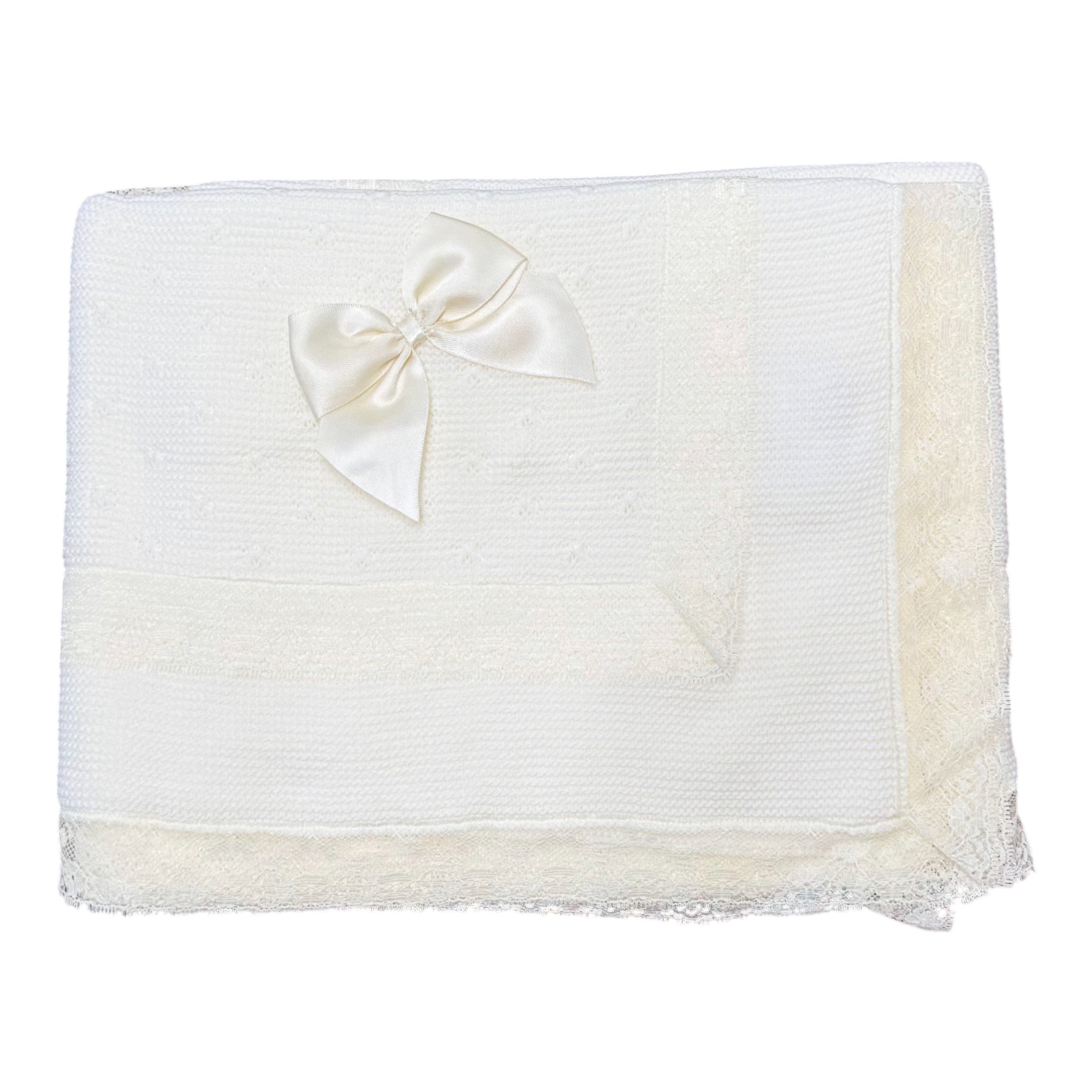 White Cotton Baby Blanket - PONTO POR PONTO 3/889