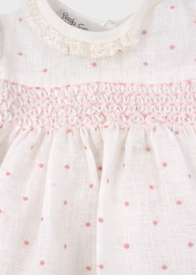 TAORMINA1413 Pink Polka Dot Cotton Set