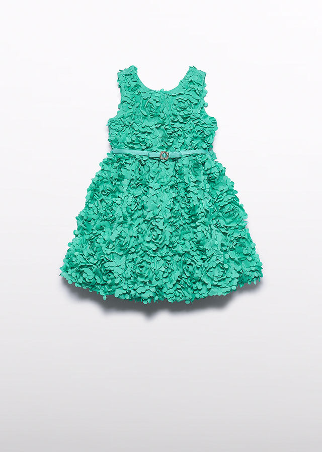 Turquoise 3D Flower Dress 5038/9